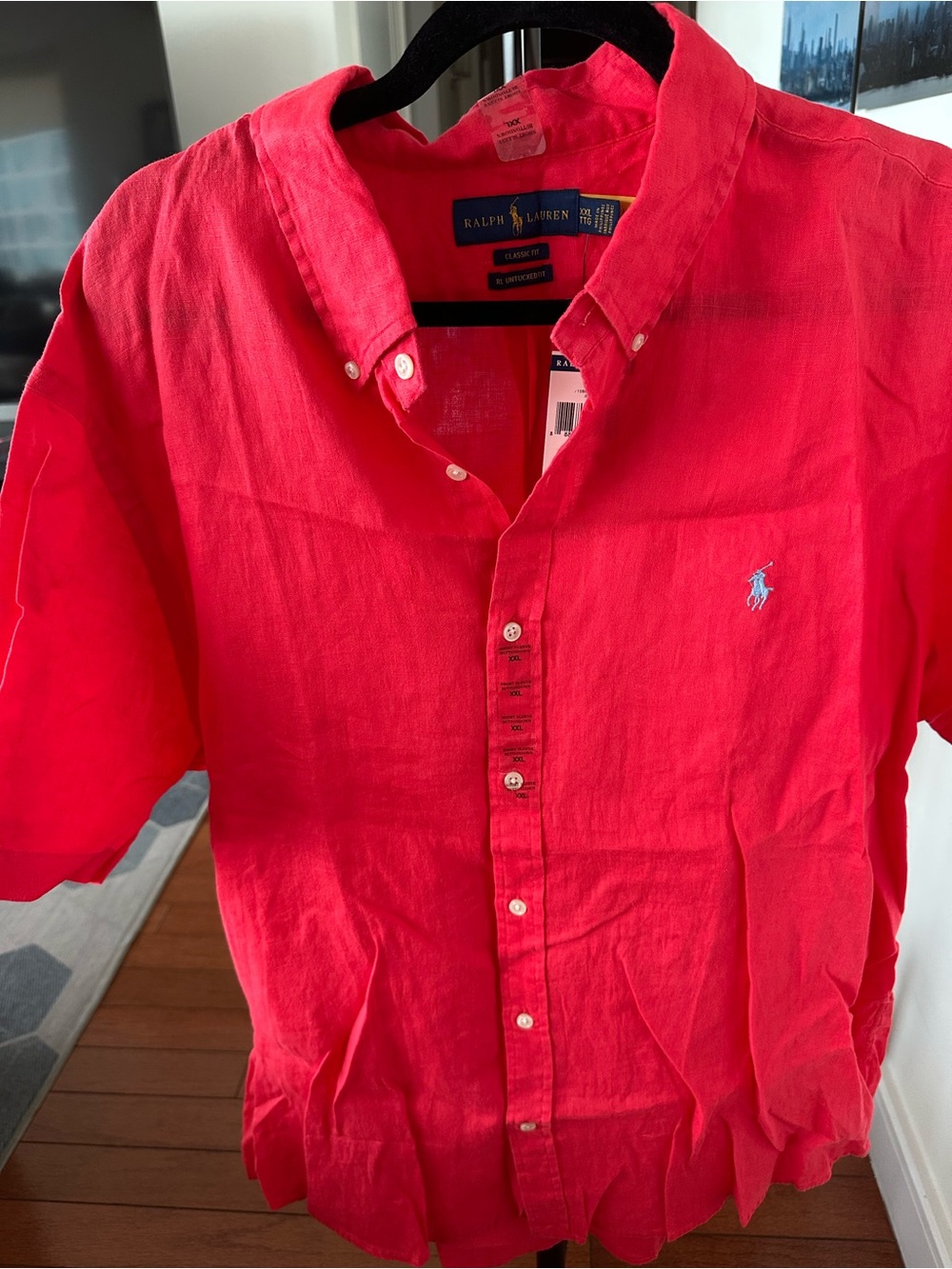 Ralph Lauren Red Short-Sleeve Button-Down Polo Shirt